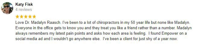 Chiropractic Excelsior MN Testimonial